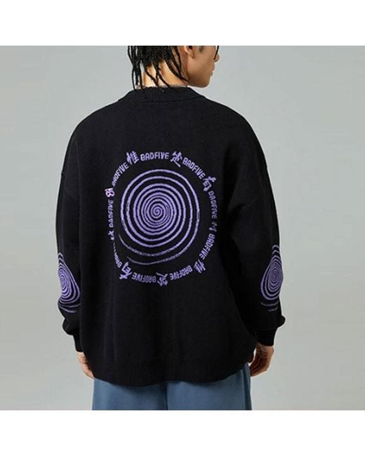 Li-ning Black Badfive Graphic Knit Sweater for men