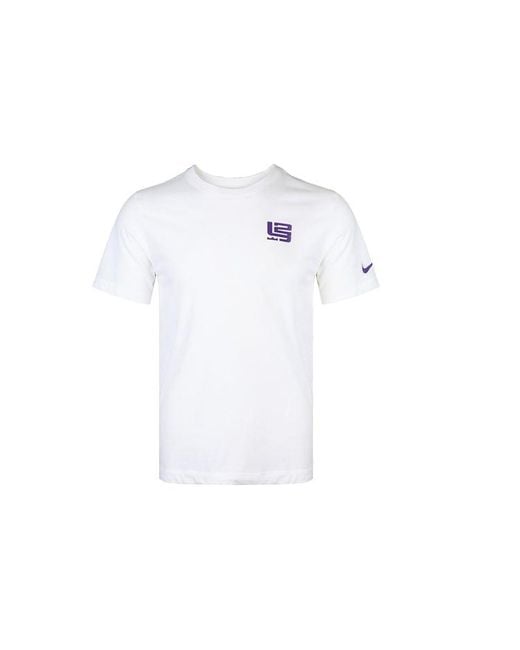 Nike White Strive For Greatness Lebron James Round Neck Short Sleeve for men