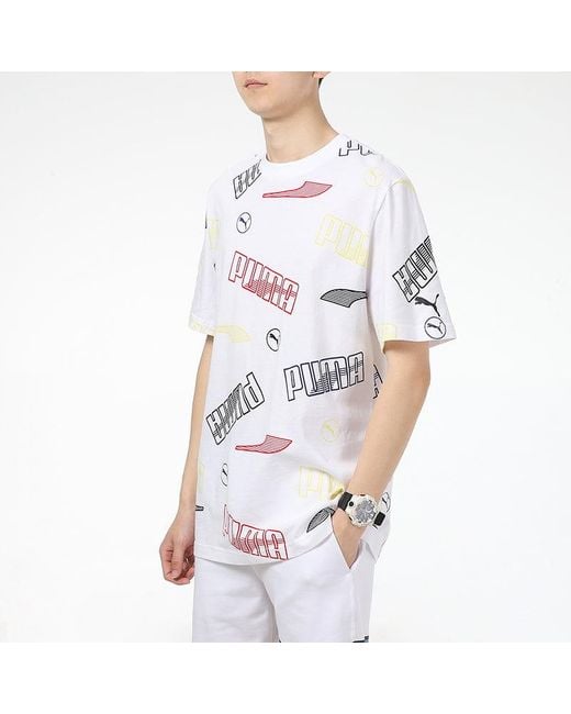 PUMA White Solid Regular Fit T-Shirt for men