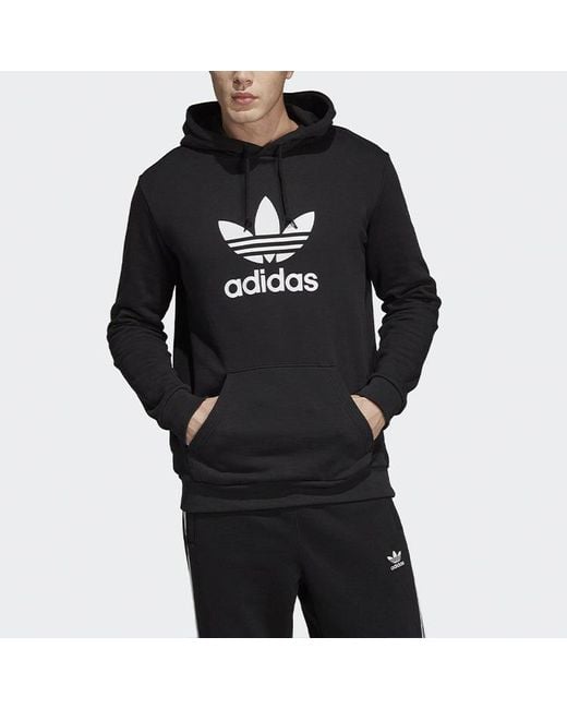 Adidas Black Adicolor Classics Trefoil Hoodie for men