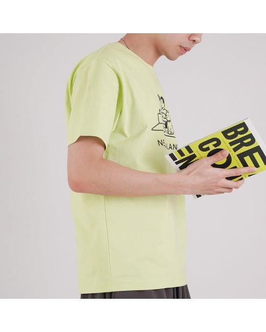 New Balance Green X Noritake Crossover Small Pattern Sports Cartoon Short Sleeve