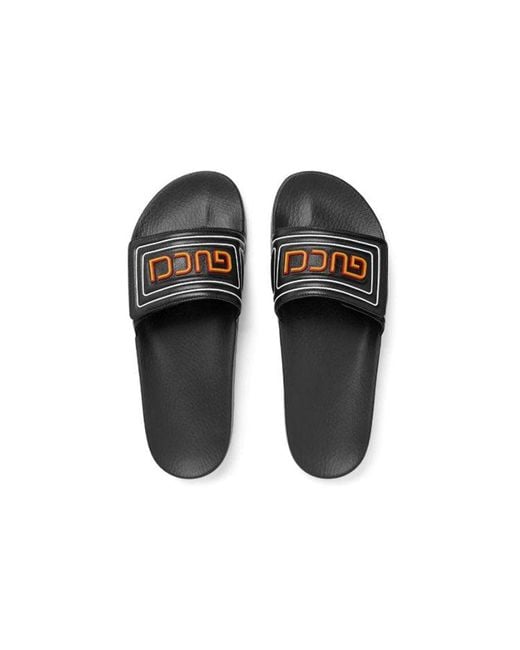 Gucci Black Slide Logo for men