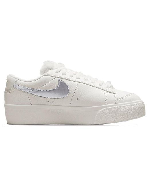 Nike Blazer Low Platform Sneakers White/silver | Lyst