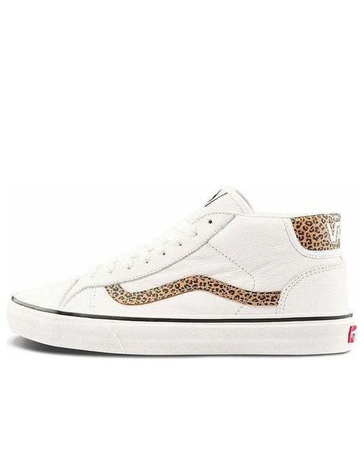 Vans White General Mid Skool Skate Shoes for men