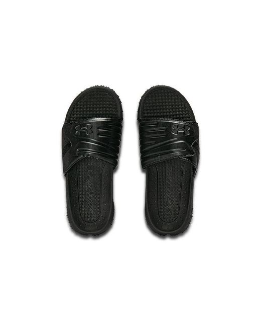Under Armour Black Fat Tire Slides for men