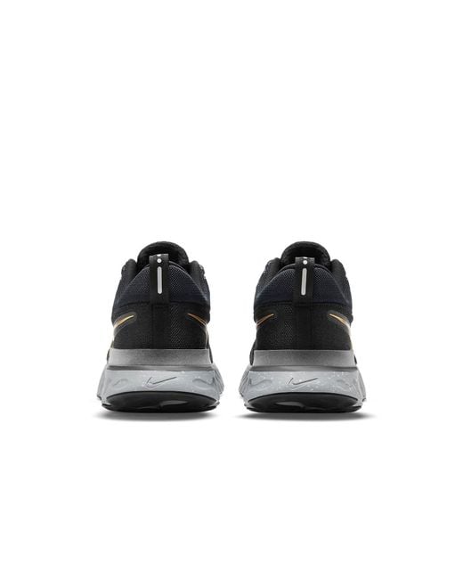 Nike Black React Infinity Run Flyknit 2 Metallic' for men