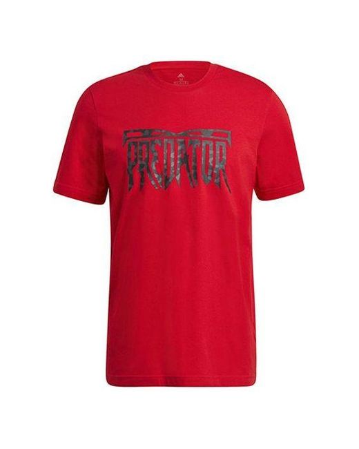 Adidas Predator Logo Soccer/Football Training Athleisure Casual Sports Breathable Short Sleeve for men
