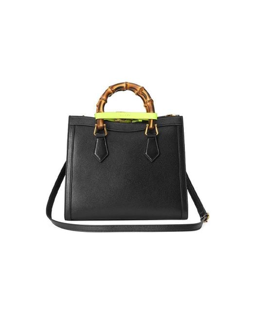 Gucci Black (Wmns) Leather Diana Bamboo Knot Single-Shoulder Bag Small