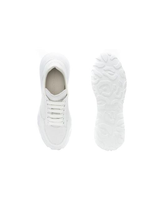 McQueen White Court Trainers Leather' for men