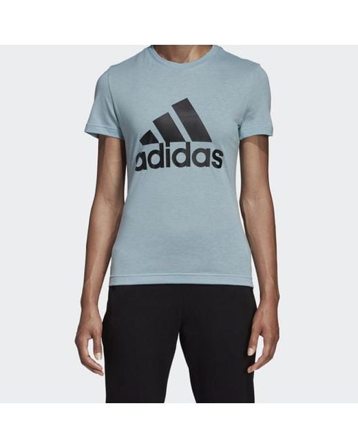 Adidas Blue (Wmns) Classic Logo Short Sleeve