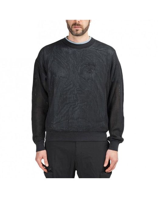Stussy Blue Pig. Dyed Cotton Mesh Crew for men