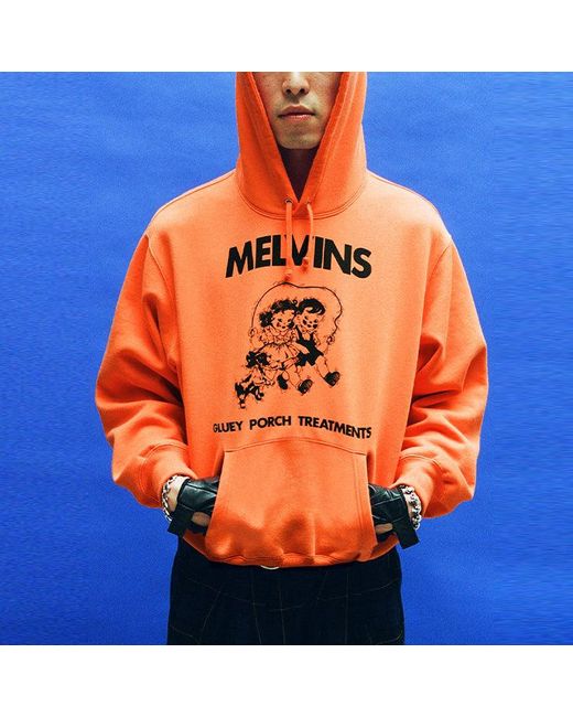 Supreme Orange X Melvins Hooded Sweatshirt for men