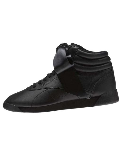 Reebok Black (Wmns) Freestyle Hi Satin Bow