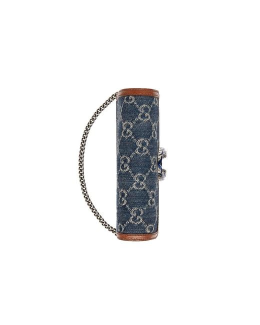 Gucci Blue (Wmns) Dionysus Logo Denim Messenger Bag Retro
