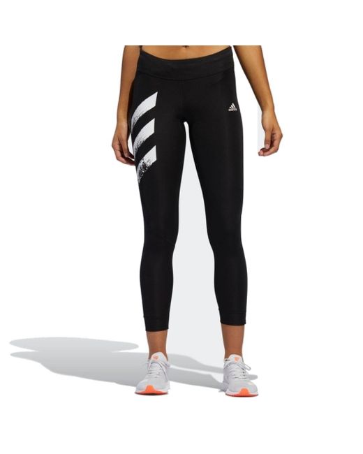 Adidas Black (Wmns) Own The Run 3-Stripes Fast Tights Asia Sizing