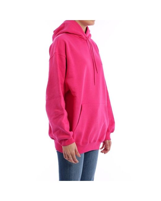 Balenciaga Pink (Wmns) Classic Logo Minimalistic Solid Color Hoodie