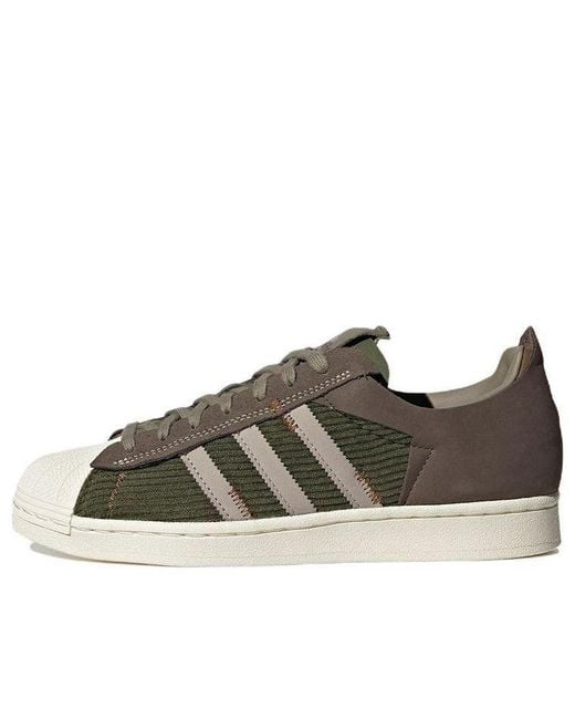 Adidas Brown Superstar Shoes Canvas Gum' for men