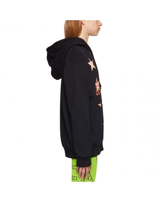 Gucci Black (Wmns) Logo Love Parade Cotton Hoodie