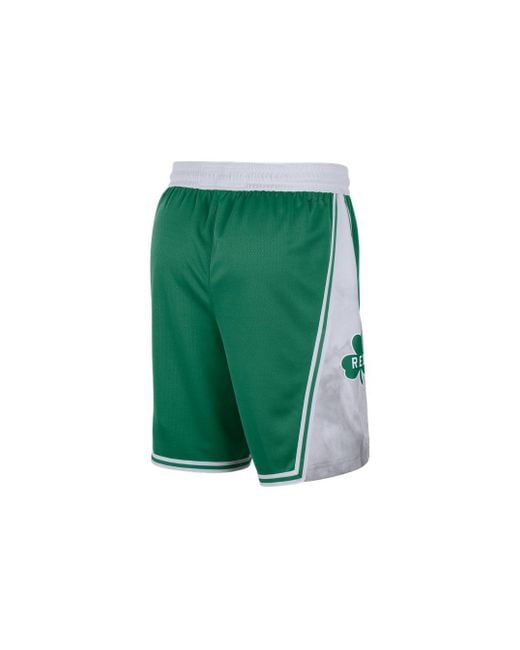 Nike Green Boston Celtics Colorblock Straight Shorts for men
