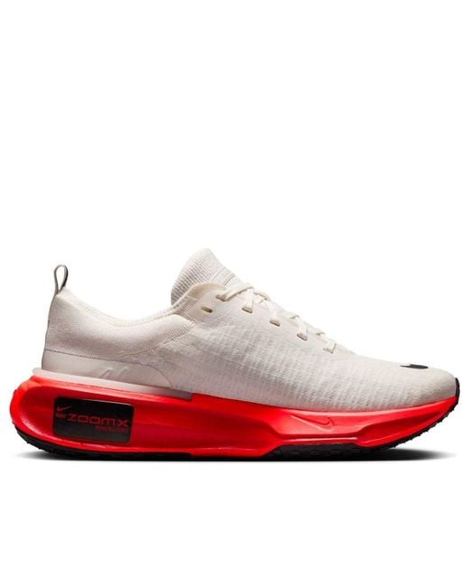 Nike White Zoomx Invincible Run Flyknit 3 'Phantom Bright Crimson' for men