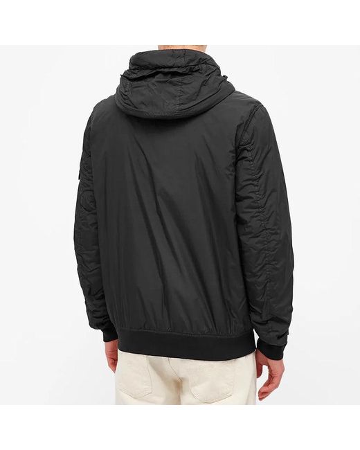 Stone Island Black Crinkle Reps Pocket Detail Down Jacket for men