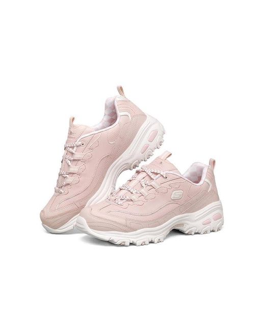 Skechers Pink (Wmns) D'Lites 1.0 Low Running Shoes