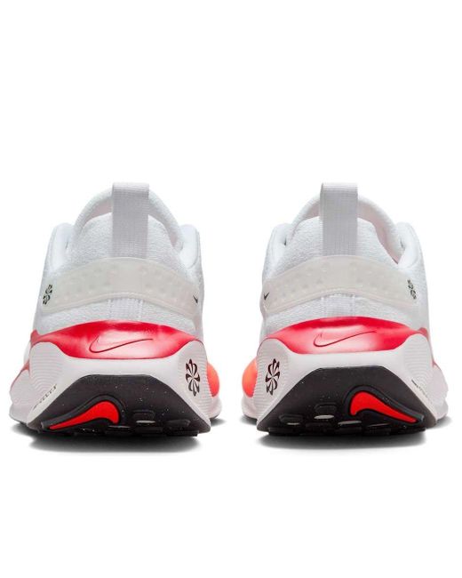 Nike White Reactx Infinity Run 4 Bright Crimson' for men