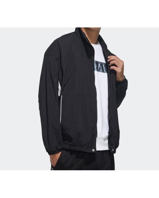 Adidas Blue Zipper Stand Collar Woven Jacket for men