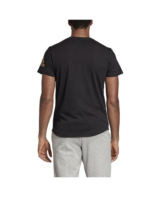 Adidas Black Running Training Sports Gym Round Neck Short Sleeve for men