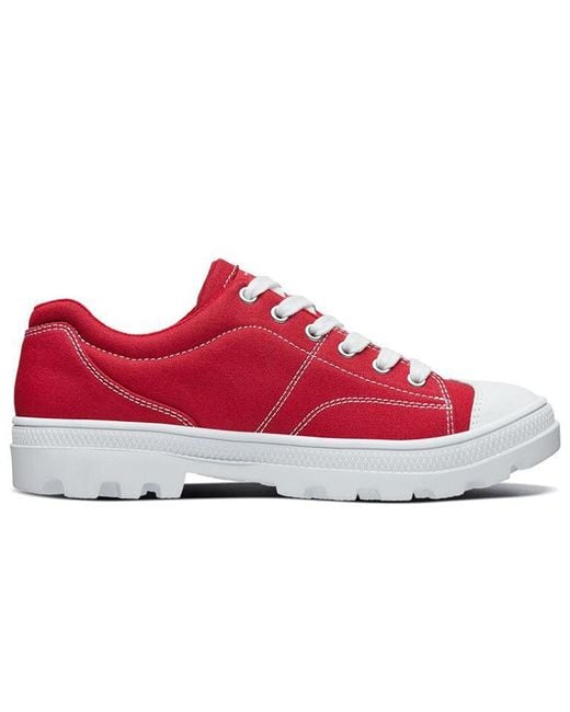 Skechers Red (Wmns) Roadies Low-Top Canvas Shoes