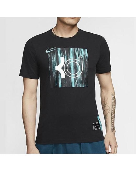 Nike Black Dri-Fit Kd Logo Kevin Durant Printed Tee for men