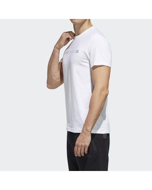 Adidas White Minimalistic Logo Solid Color Short Sleeve for men