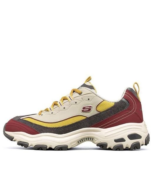 Skechers D'lites 1.0 Low-top Running Shoes White/yellow/red for Men | Lyst