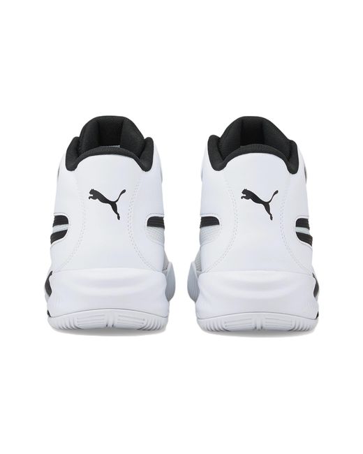 PUMA White Triple Mid Basketball Shoes for men