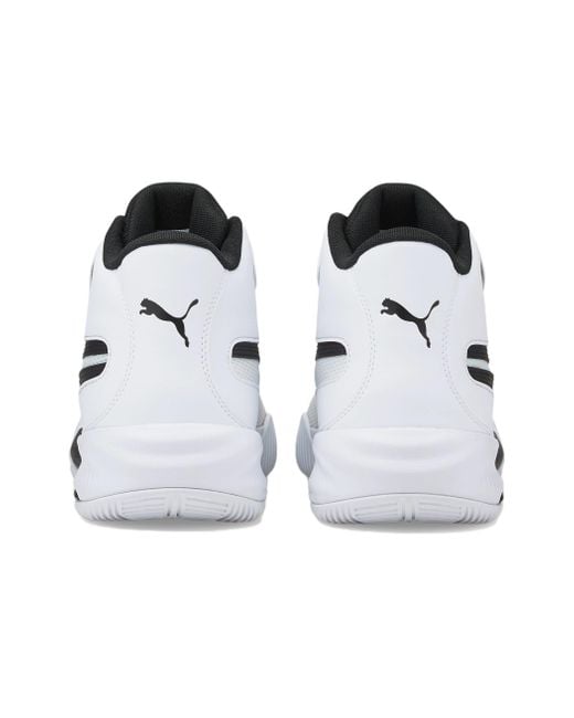 PUMA White Triple Mid Basketball Shoes for men