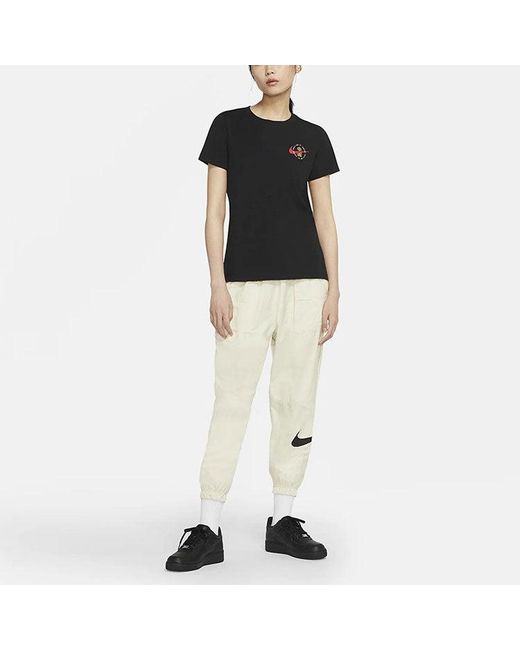 Nike Black (Wmns) Sportswear China Printing Short Sleeve