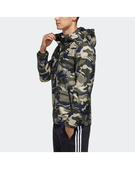 Adidas Gray Mh Wb Camo Sports Hooded Jacket Asia Edition for men