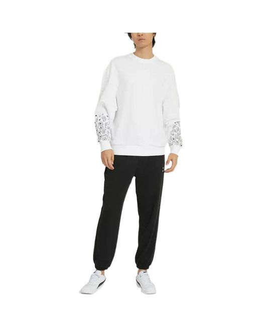 PUMA White Paisley Graphic Crew for men