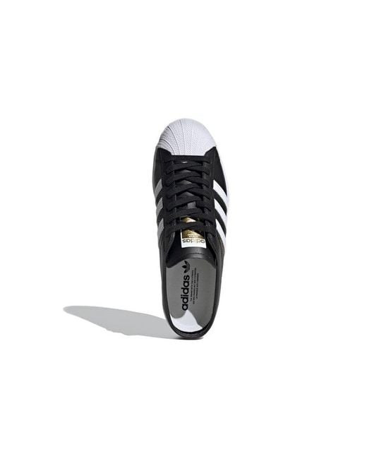 Adidas Black Superstar Slip-On Backless Mule 'Core' for men