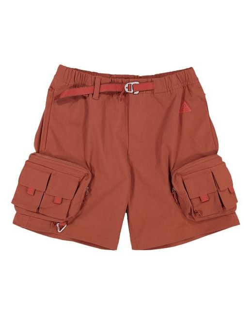 red nike cargo shorts