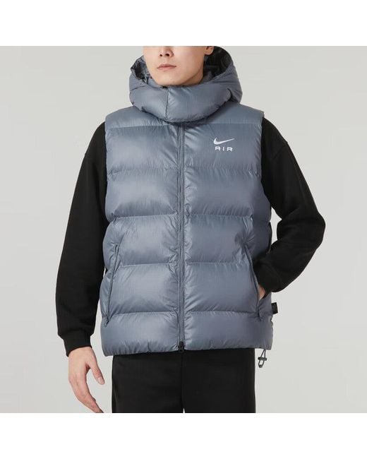 Nike Blue Air Therma-Fit Hoody Vest for men