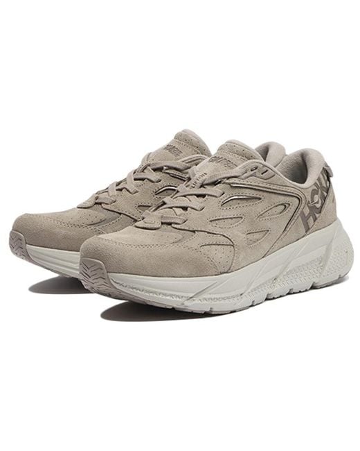 Hoka One One Gray Ora Cliftton L Suede 'Simply Taupe Pumice Stone' for men