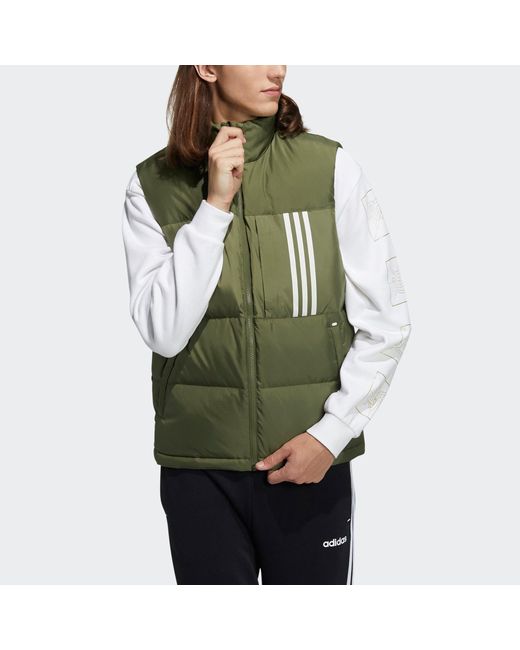 Adidas Green Neo Sw Down Vests for men