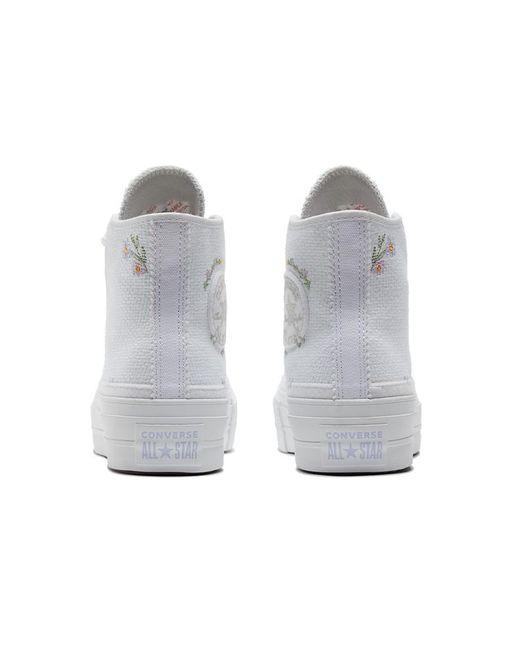 Converse White (Wmns) Chuck Taylor All Star Lift Platform High 'Autumn Embroidery'