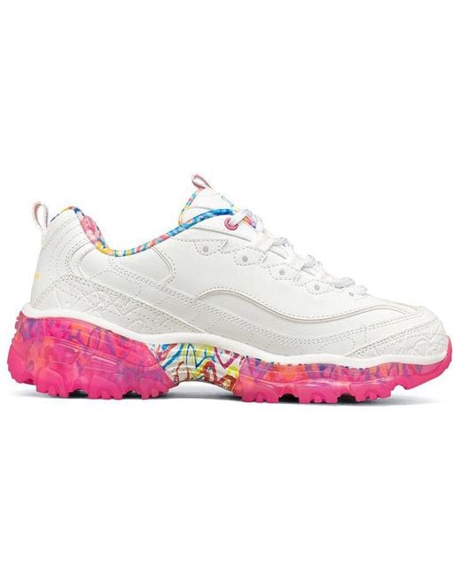 Skechers Pink (Wmns) James Goldcrown X D'Lites Crystal Low Top Running Shoes