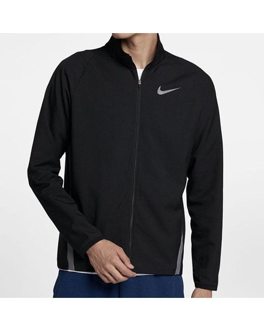 Nike Black Team Woven Stand Collar Training Jacket for men