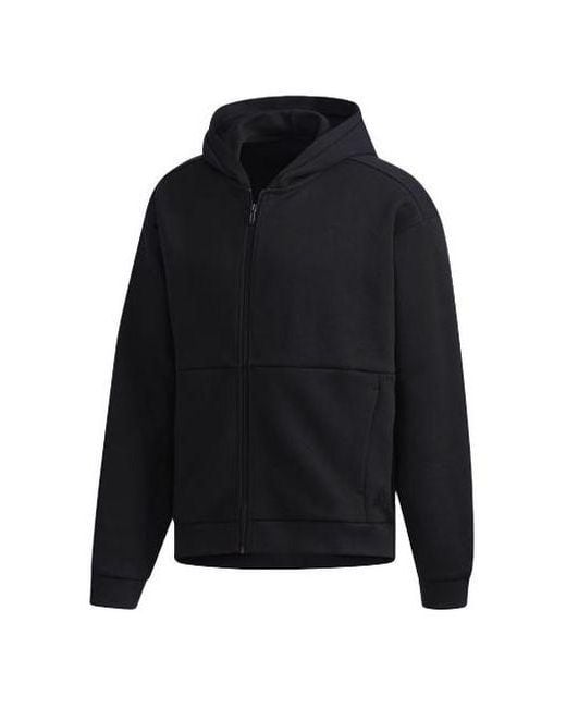 Adidas Blue S2S Spc Hd Solid Color Casual Sports Zipper Jacket for men