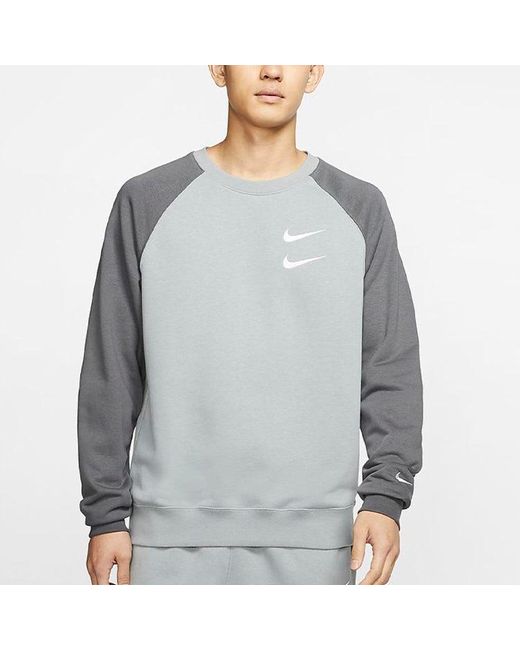Nike Gray Casual Round Neck Long Sleeves for men