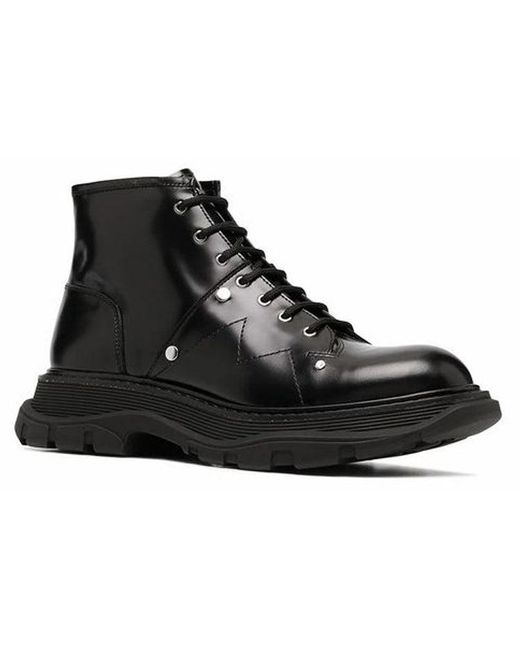 McQueen Black Tread Slick Boot for men