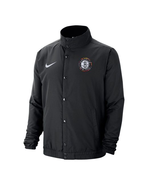 Nike Black Brooklyn Nets Sports Logo Jacket for men